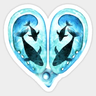 Whale Lover's Heart Sticker